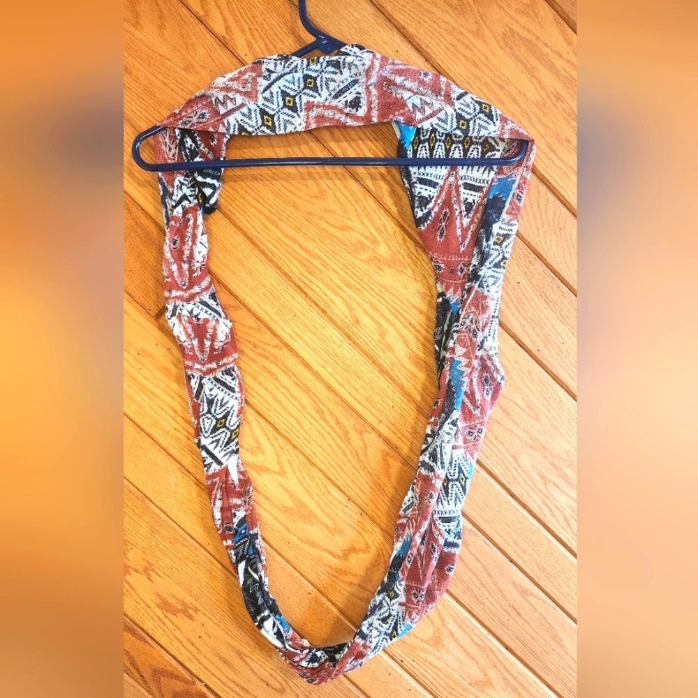 Belle Du Jour Geometric Multicolored Patterned Infinity Scarf